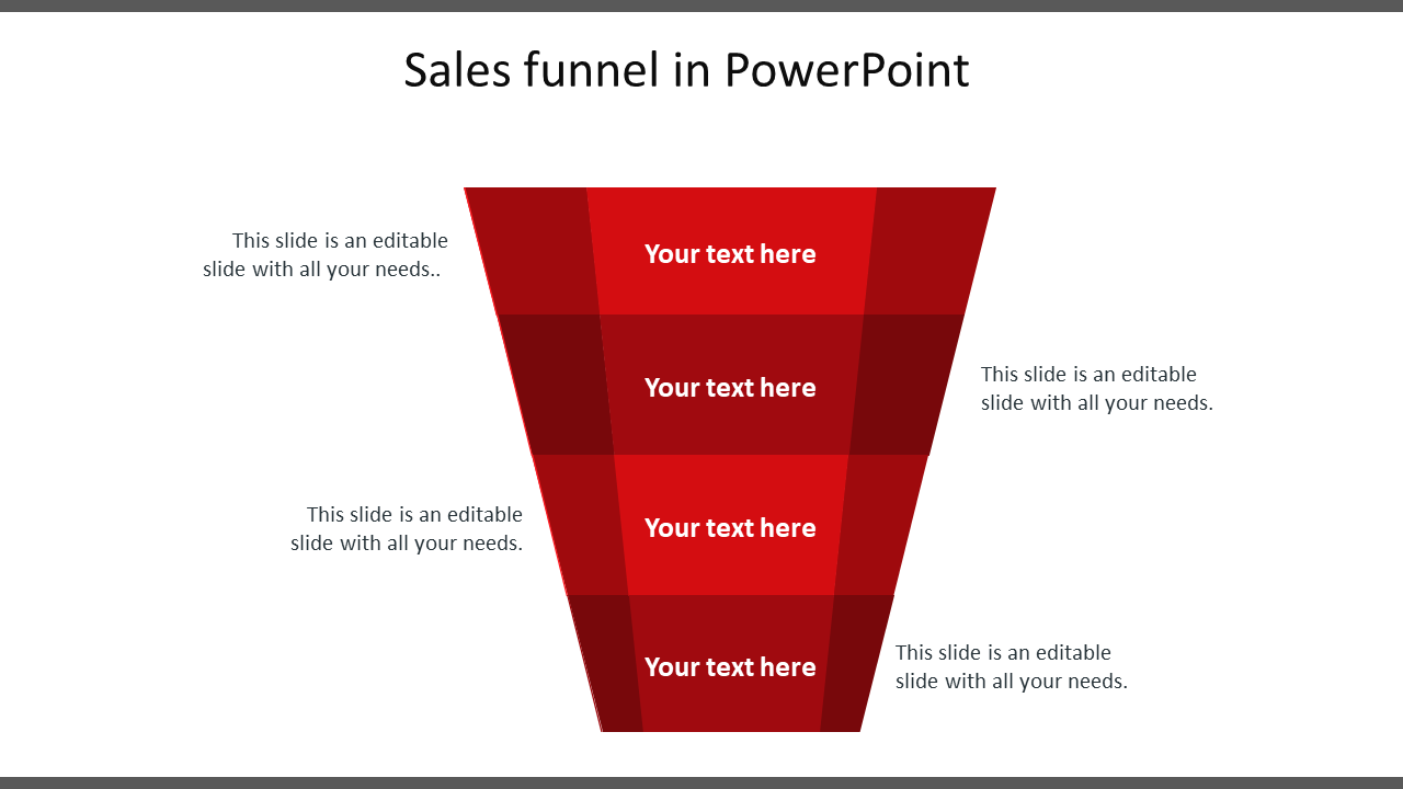 sales funnel template powerpoint-red